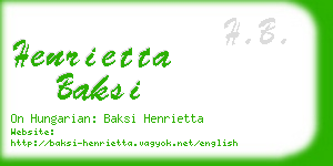 henrietta baksi business card